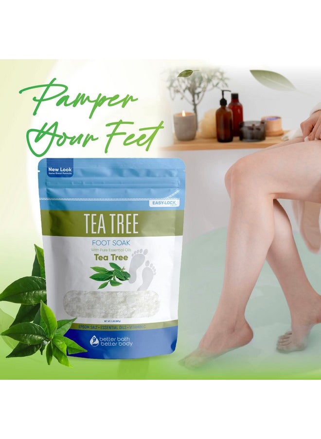Better Bath Better Body Tea Tree Foot Soak 32 Ounces Epsom Salt With Natural Tea Tree Lavender And Eucalyptus Essential Oils Plus Vitamin C In Bpa Free Pouch With Easy Presslock Seal  - Image 5
