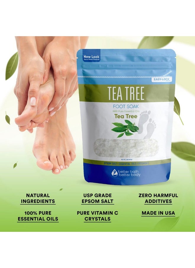 Better Bath Better Body Tea Tree Foot Soak 32 Ounces Epsom Salt With Natural Tea Tree Lavender And Eucalyptus Essential Oils Plus Vitamin C In Bpa Free Pouch With Easy Presslock Seal  - Image 2