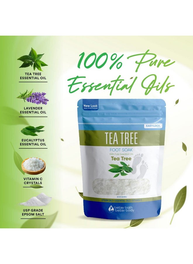 Better Bath Better Body Tea Tree Foot Soak 32 Ounces Epsom Salt With Natural Tea Tree Lavender And Eucalyptus Essential Oils Plus Vitamin C In Bpa Free Pouch With Easy Presslock Seal  - Image 4