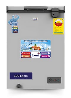 ICONA Icona 100L Chest Freezer – Energy-Efficient Single Door Deep Freezer with LED Light, Storage Basket, Adjustable Temperature, Silent Operation – Model ILCF-125H  - Image 1