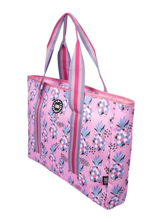 CUBS Tote Bag Multicolor Large Lilac Pineapples  - Image 2