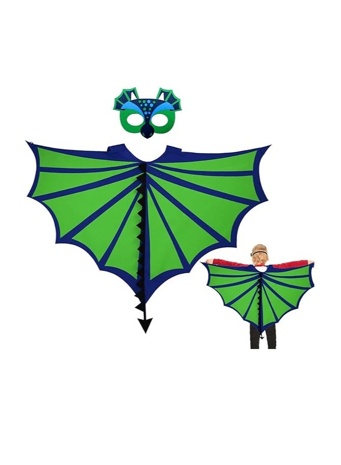 رات سو زي ديناصور للأطفال بأجنحة الديناصورات مع قناع الديناصورات، فستان للأطفال للأولاد، للحفلات التنكرية والفستان الفاخر للأطفال من عمر 4 إلى 9 سنوات - Image 1