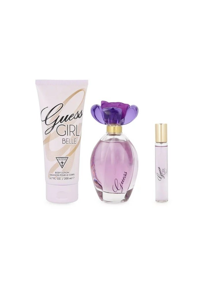 Guess Girl Belle Gift Set (Body Lotion 200ml, EDT Spray 100ml, Travel Spray 15ml)‏ - Image 1