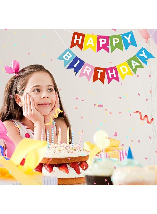 لافتة عيد ميلاد سعيد لقوس قزح، مزخرفة بألوان قوس قزح -إكليل من أزهار الأعلام ملونة من أجل الفتيات والفتيان والأطفال والنساء، وخلفية الحفلات التي يمكن تكرارها في ديي - Image 5