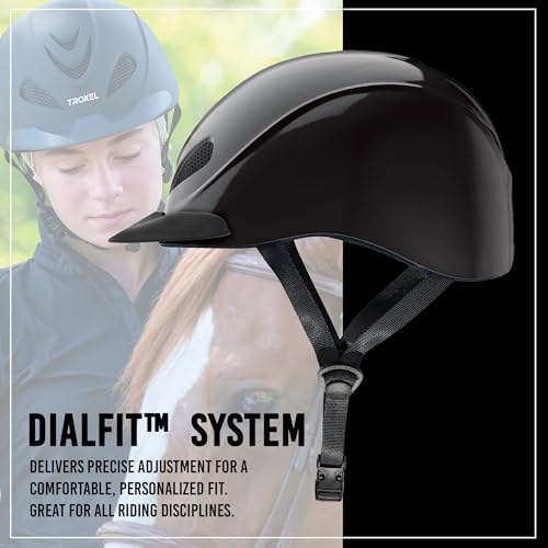 Troxel Liberty Ultralight Horse Riding Helmet, Low-Profile Adjustable Design, Safety Horseback Riding Gear, Large (7-1/4 - 7-1/2), Black - Image 4