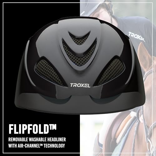 Troxel Liberty Ultralight Horse Riding Helmet, Low-Profile Adjustable Design, Safety Horseback Riding Gear, Large (7-1/4 - 7-1/2), Black - Image 3