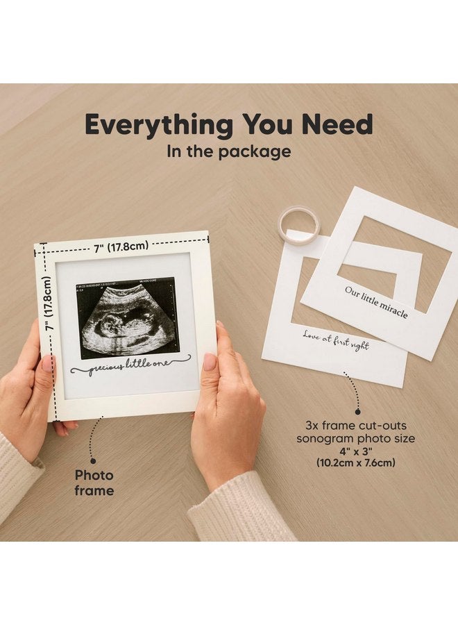 KeaBabies Baby Sonogram Picture Frame - Modern Ultrasound Frame for Mom to Be - Pregnancy Announcement Sonogram Photo Frames - Gender Reveal for Expecting Parents - First Time Dad Gifts (Alpine White) - Image 2