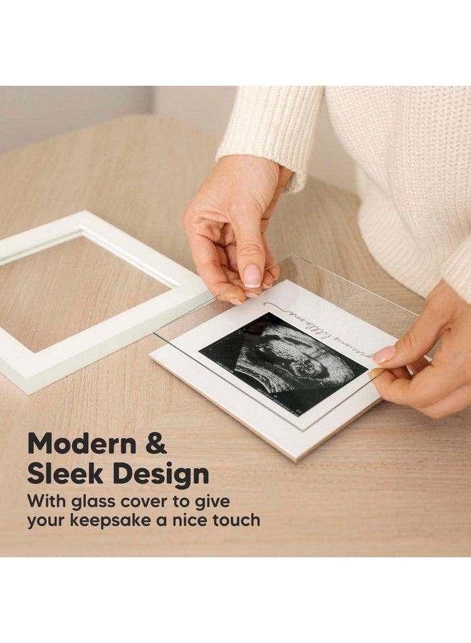 KeaBabies Baby Sonogram Picture Frame - Modern Ultrasound Frame for Mom to Be - Pregnancy Announcement Sonogram Photo Frames - Gender Reveal for Expecting Parents - First Time Dad Gifts (Alpine White) - Image 3