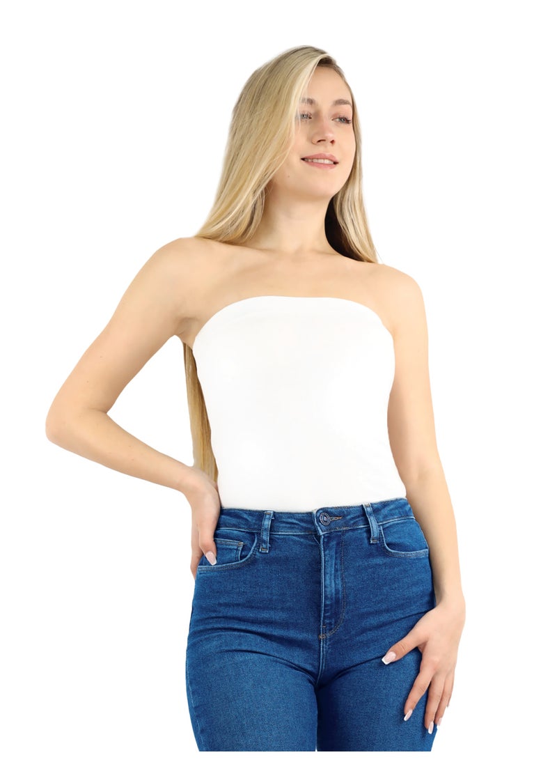 JEWELED CROWN Women’s Crop Top Cotton - white - Image 1
