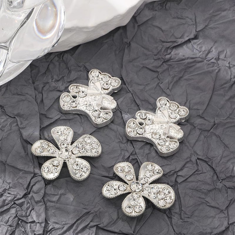 Putthipong Croc Charms Bling Shoe Charms Girly Designer Jewelry Shoe Decoration with Bling Chains Pearl Cute Bear Rhinestone Butterfly Flower for Women Girls Teens Adults Party Favors Birthday Gifts - Image 4