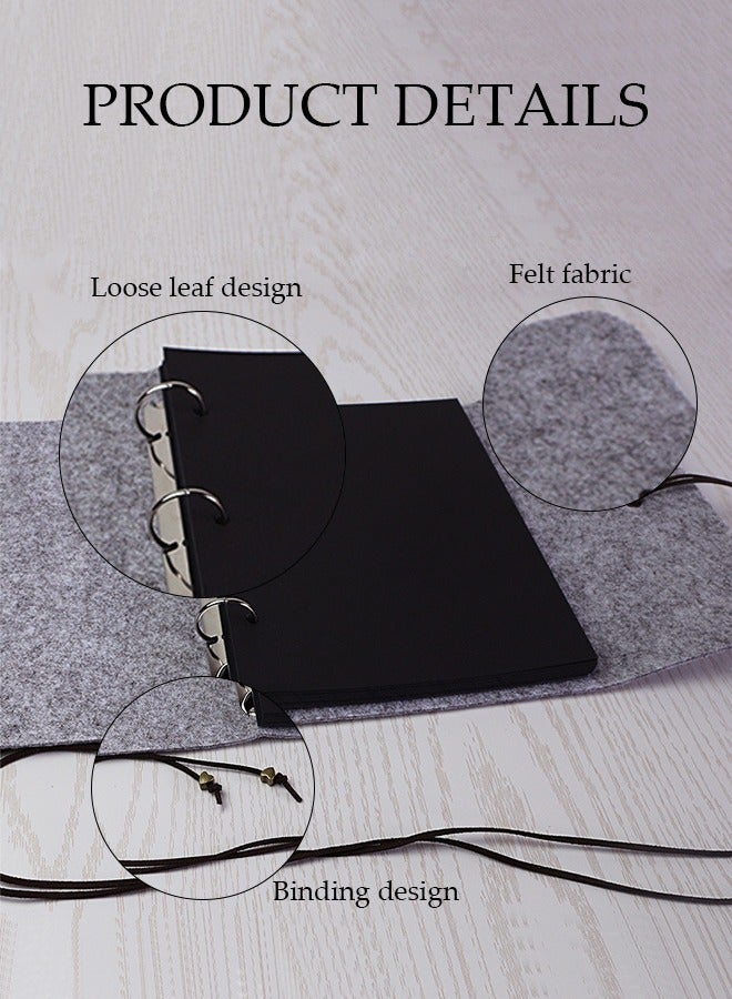 Photo Album, Felt Cover Photo Scrapbook Memory Book Handmade DIY Albums with 60 Sheets,Can hold 120 5-6 inch photos  - Image 4