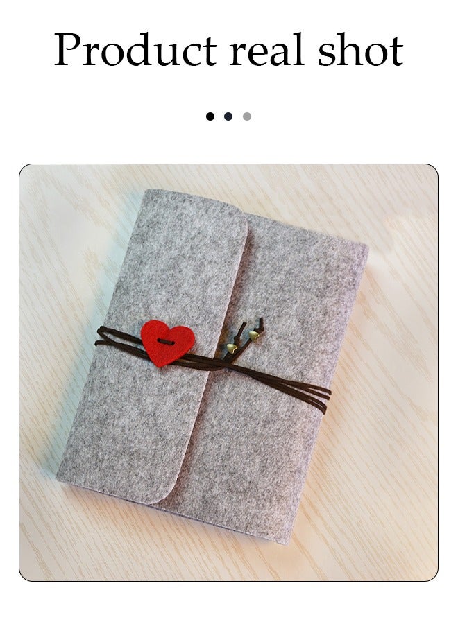 Photo Album, Felt Cover Photo Scrapbook Memory Book Handmade DIY Albums with 60 Sheets,Can hold 120 5-6 inch photos  - Image 5