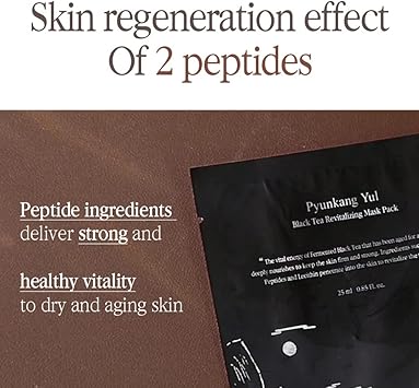 Pyunkang Yul PKY Pyunkang Yul Fermented Black Tea Revitalizing Mask Pack with Collagen Shea Butter Deep Moisturizing Skin Revival Elasticity Care Korean Face Mask Sheet 25ml x 10ea - Image 3