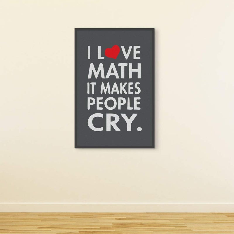 Inephos Wood I Love Maths Funny Framed Laminated Poster Print (Size: 8x12 inch) - Image 4