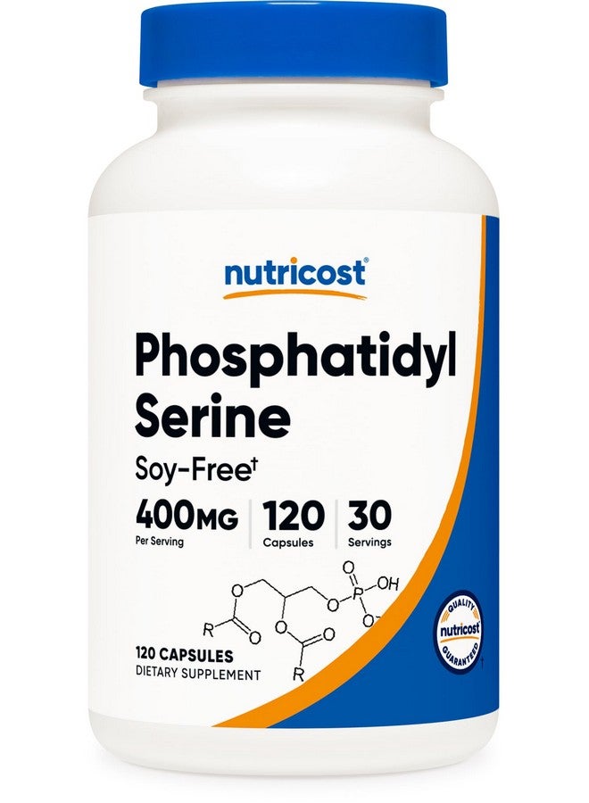 نيوتريكوست فوسفاتيديل سيرين ٤٠٠ ملغ، ١٢٠ كبسولة - خالي من الصويا، ٣٠ حصة، مناسب للنباتيين، غير معدل وراثيًا، خالي من الغلوتين - Image 1