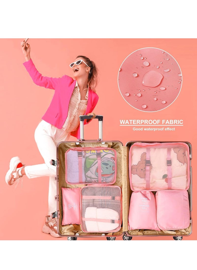 Travel Packing Bags, 8 PCS Packing Cubes for Suitcases, Travel Essentials for Carry on, Luggage Organizer Bags Set for Travel Accessories, Travel Organizer Kit(Pink) - pzsku/ZA6FC97AA87938C35AEEAZ/45/_/1727603594/8e5ccfac-2ebd-4564-9f35-f8fab055ef33