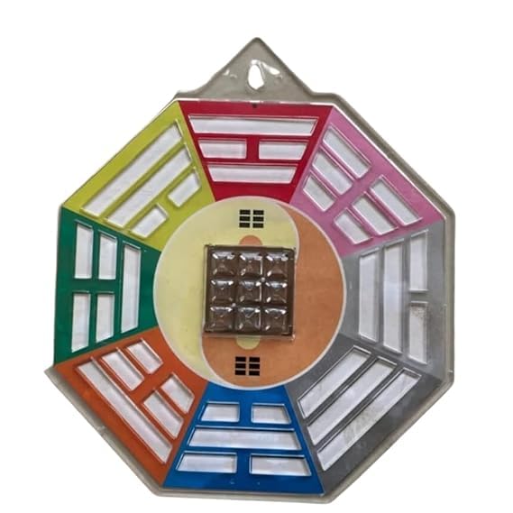 Omdariya Bagua Mirror for Vastu Feng Shui Convex Bagua Mirror Positive Energy Protection Wall Door Hanging for Home and Office Referred by Vastu Expert