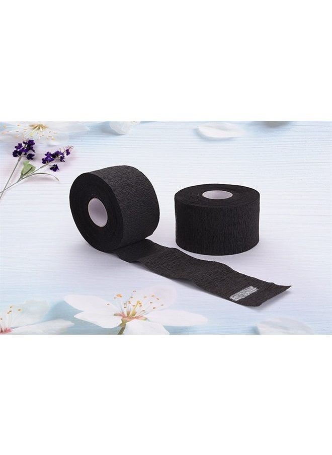 ericotry - 2Rolls Disposable Barber Neck Strips Hairdressing Stretchy Neck Paper Wrap Barber Accessories for Salon Barber Shop Hair Cutting Styling (Black) - Image 1