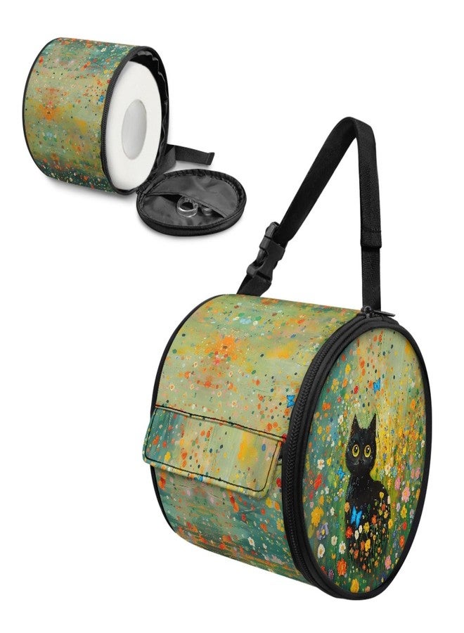 GLENLCWE Cute Cat Floral Toilet Paper Holder for Women Cute Toilet Paper Bag Roll Paper Towel Storage Case Cat Proof Hanging Pater Dispenser for Home Kitchen Camping - Image 2
