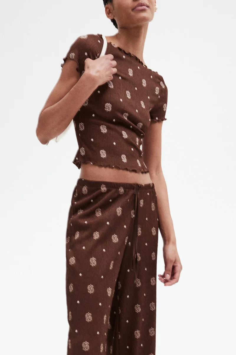 H&M Crinkled drawstring trousers