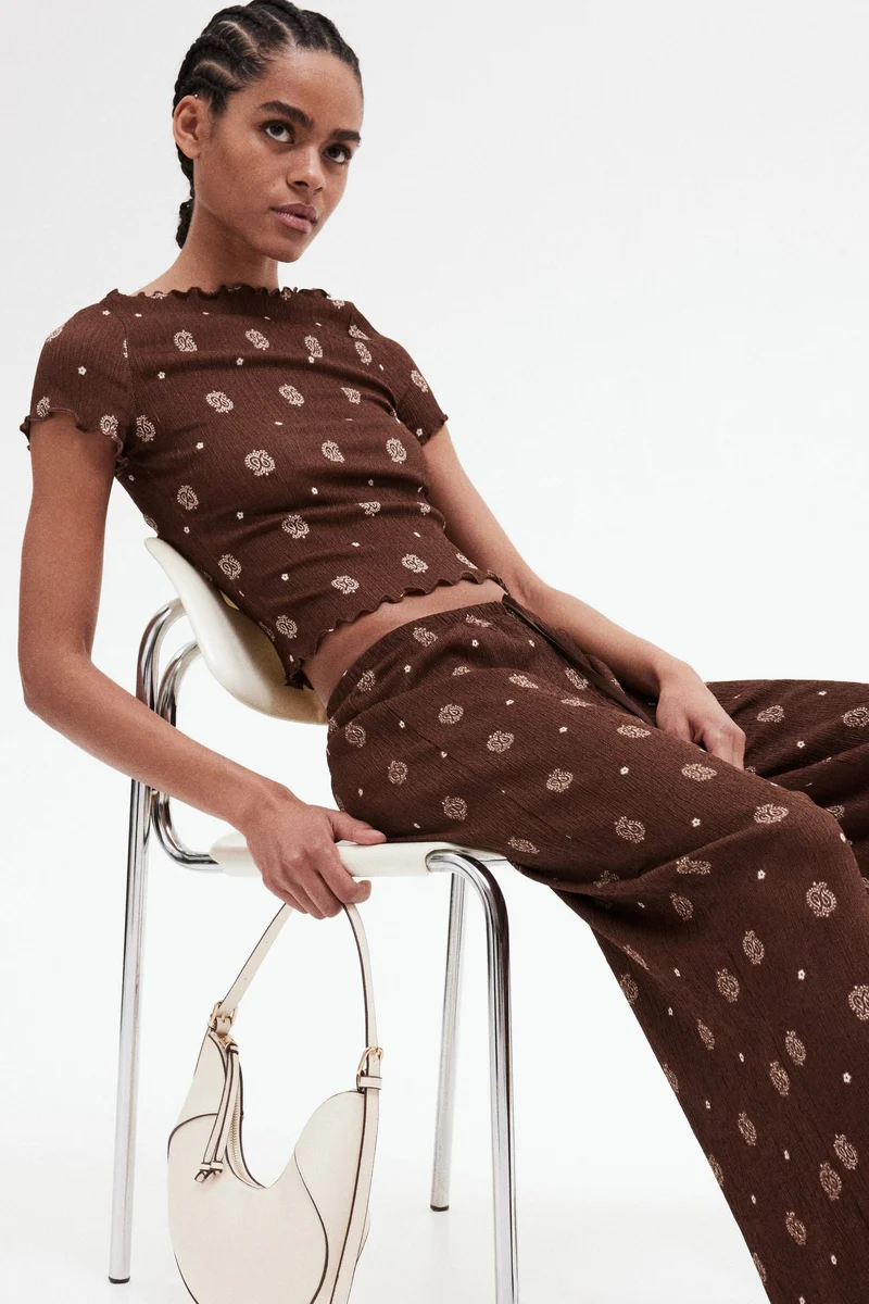 H&M Crinkled drawstring trousers