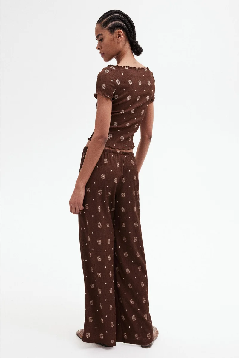 H&M Crinkled drawstring trousers