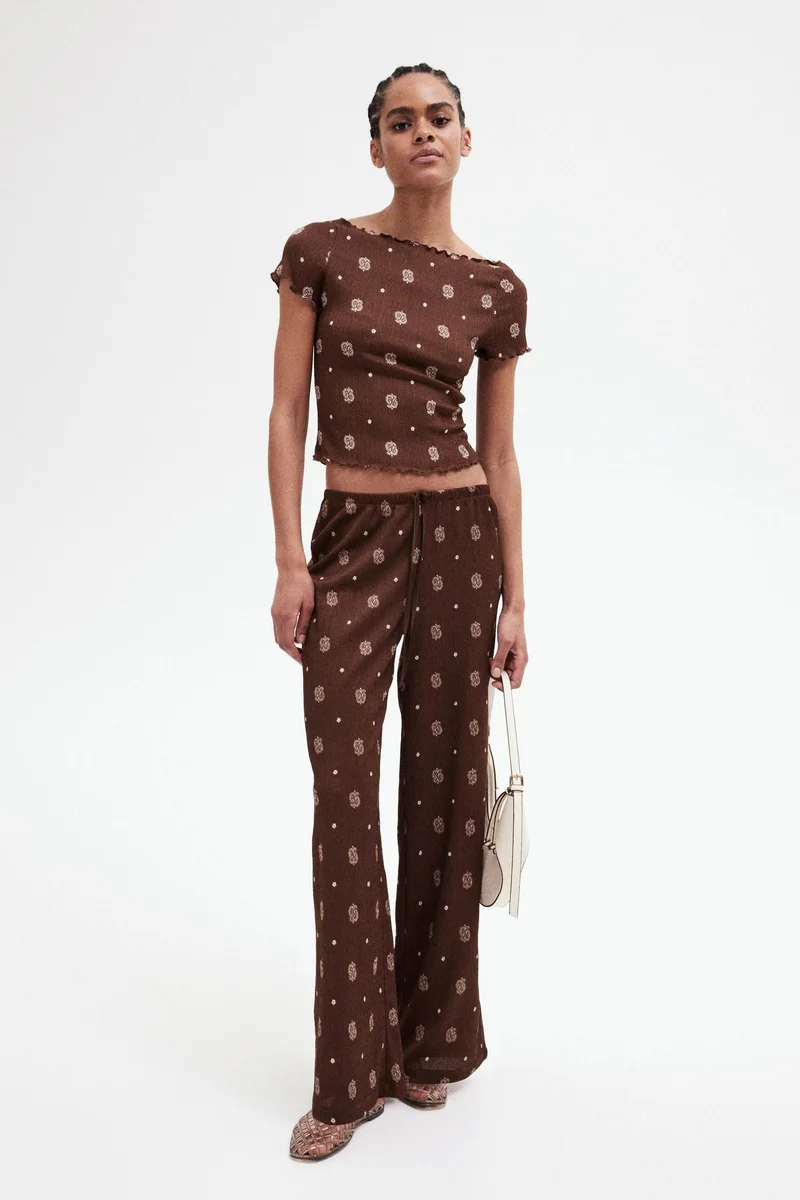 H&M Crinkled drawstring trousers