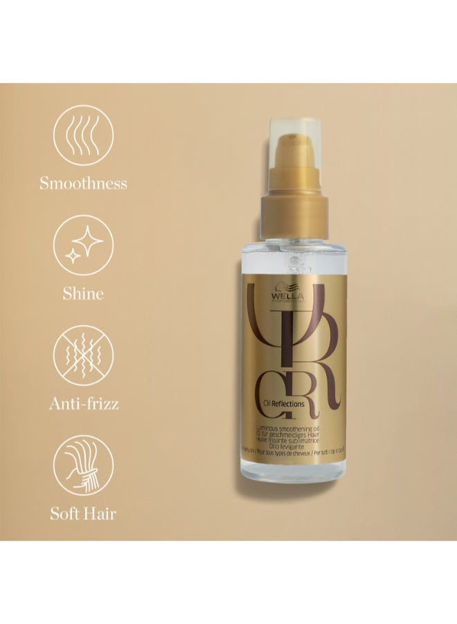 Wella Professionals Oil Reflections Luminous Smoothing Hair Oil - Versatile Styling For Glossy Finish With Macadamia And Avocado Oils (100 Ml) - Image 3