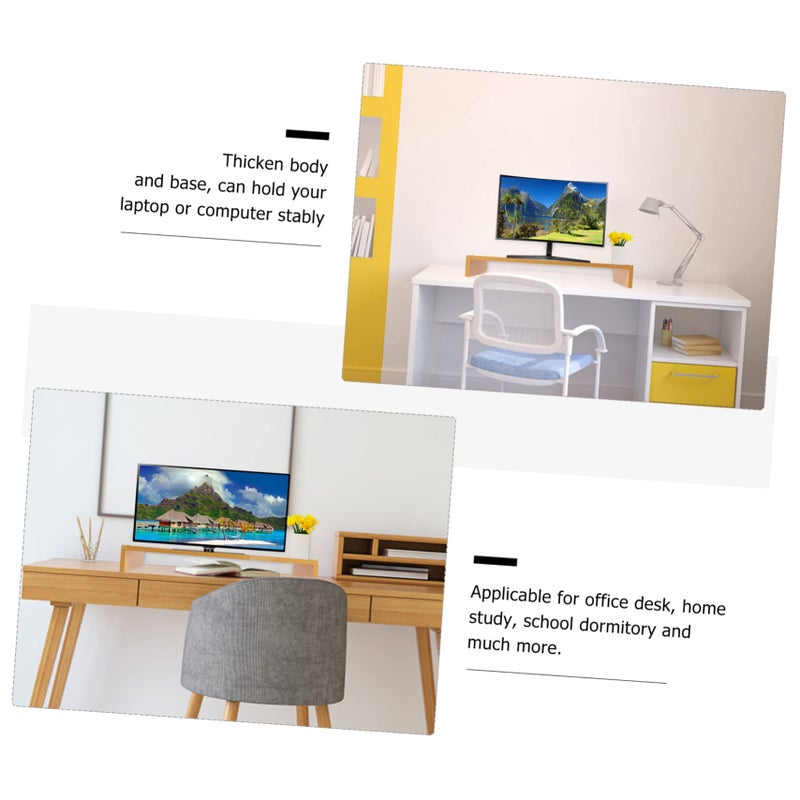 Multifunctional Monitor Stand Riser with Tablet Holder and Smooth Surface Desktop Organizer for Office Home - Image 3
