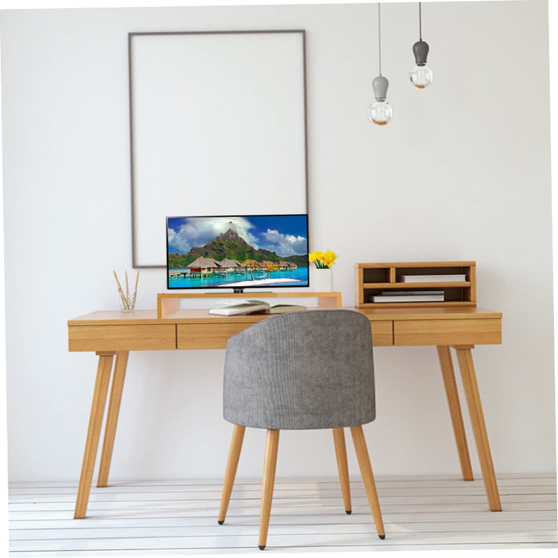 Multifunctional Monitor Stand Riser with Tablet Holder and Smooth Surface Desktop Organizer for Office Home - Image 4