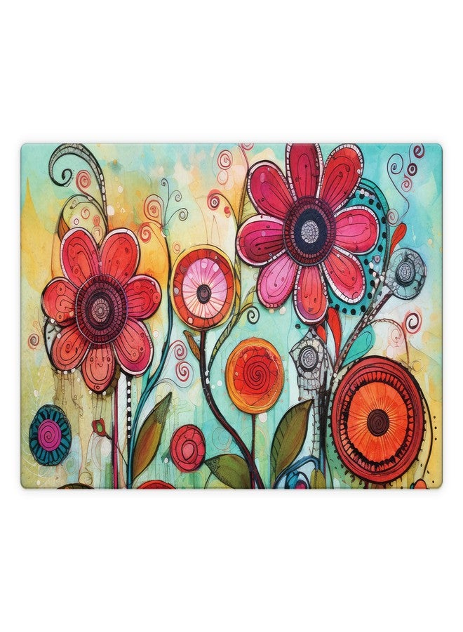 Morigins Spring Watercolor Flowers Rubber Floor Mat Non-Slip Backing for Entryway Porch Summer 18 x 30 Inch - Image 1