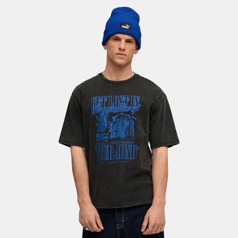 PUMA Men's Graphic Paradise Mindset Washed T-Shirt