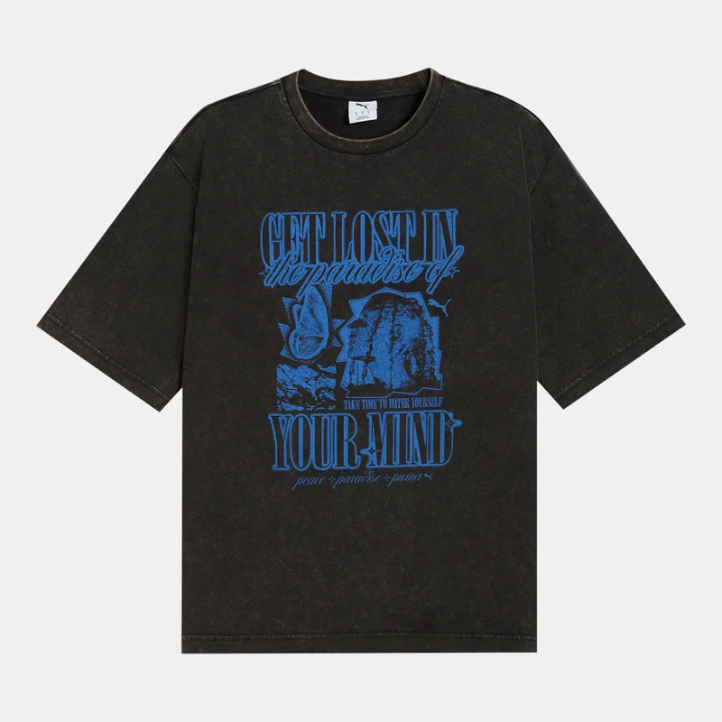 PUMA Men's Graphic Paradise Mindset Washed T-Shirt