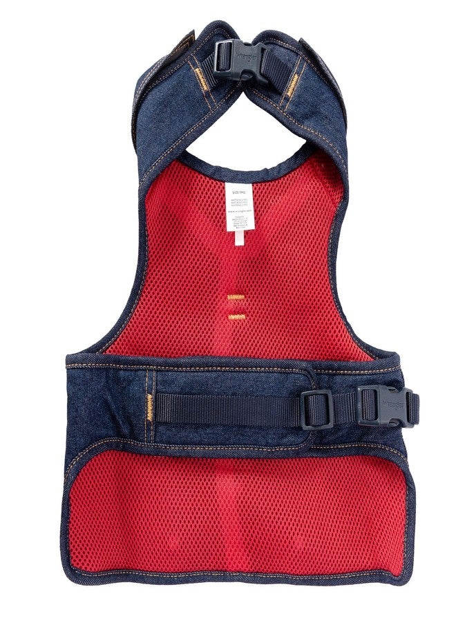 Wrangler Rope Denim Dog Harness Vest for Large Dogs (Dark Wash, XL) - Image 2