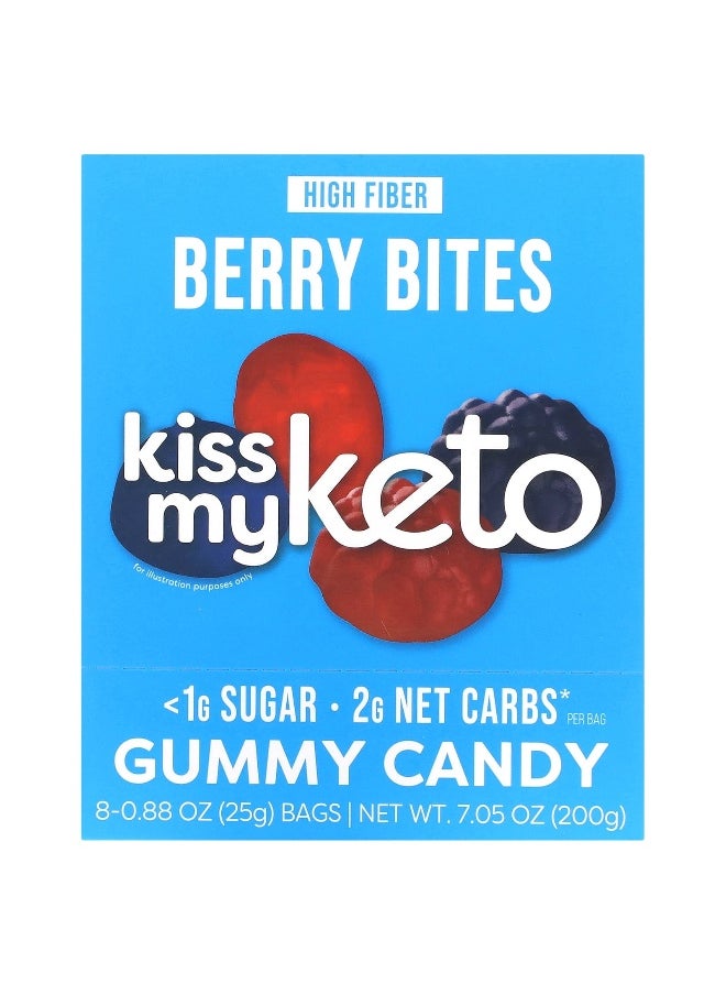 Kiss My Keto Kiss My Keto, Gummy Candy, Berry Bites, 8 Bags, 0.88 oz (25 g) Each  - Image 1