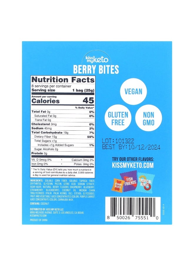 Kiss My Keto Kiss My Keto, Gummy Candy, Berry Bites, 8 Bags, 0.88 oz (25 g) Each  - Image 2