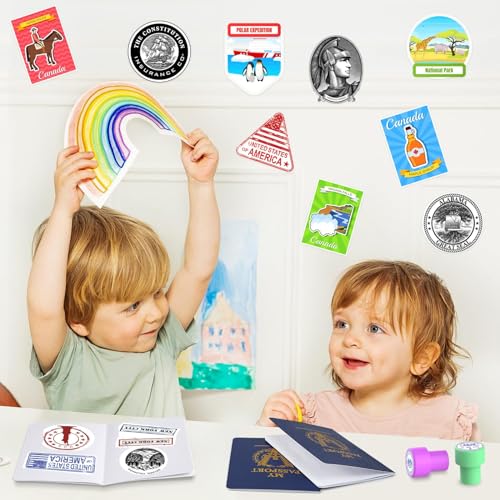 Kenburg 60Pcs Blank Passport Notebook Passport Books for Kids Passport Notebook 4 x 5.5Inch Blank Passport Notebook Pretend Passports for Back to School Party School Theme Party Favors-Navy Blue - Image 4