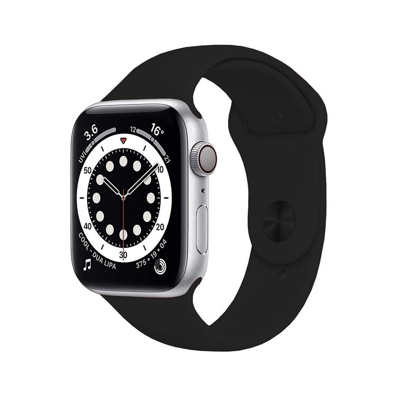 AWH Soft Silicone Sport Strap Compatible with Apple Watch 42/44mm – Fitness Replacement Bands for Men & Women (Black) - Image 1