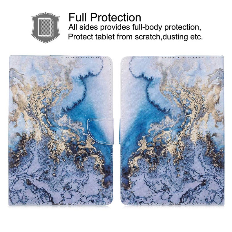 Newshine Universal Case for 6.5-7.5'' Tablet, Newshine Colorful Wallet Stand Cover for 7.0'' Samsung Galaxy Tablet, Amazon Kindle Fire 7/HDX 7 and Other Around 7 Inch Models - Blue Marble - Image 3