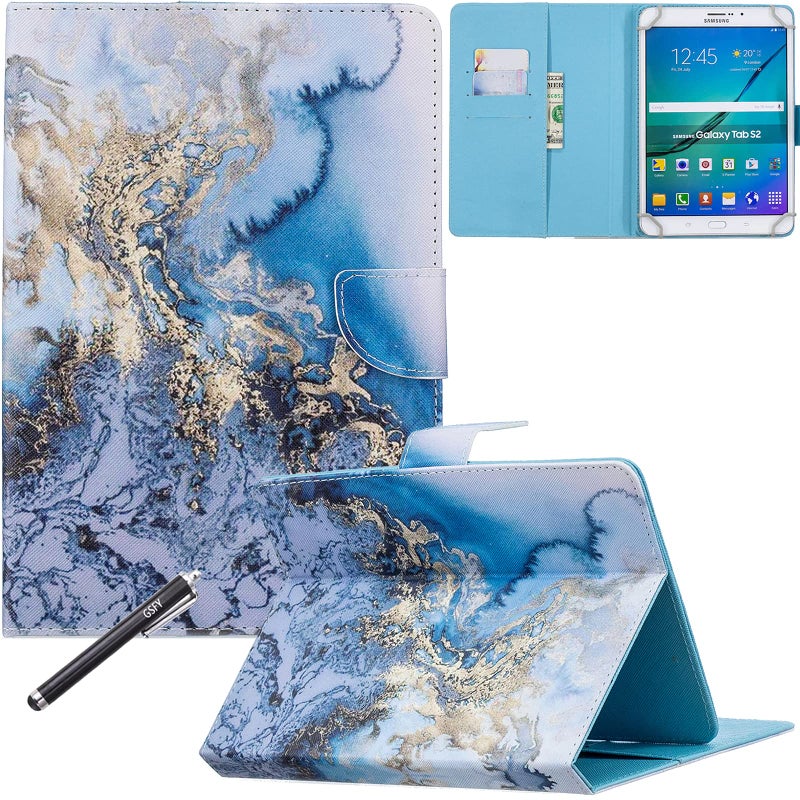 Newshine Universal Case for 6.5-7.5'' Tablet, Newshine Colorful Wallet Stand Cover for 7.0'' Samsung Galaxy Tablet, Amazon Kindle Fire 7/HDX 7 and Other Around 7 Inch Models - Blue Marble - Image 1