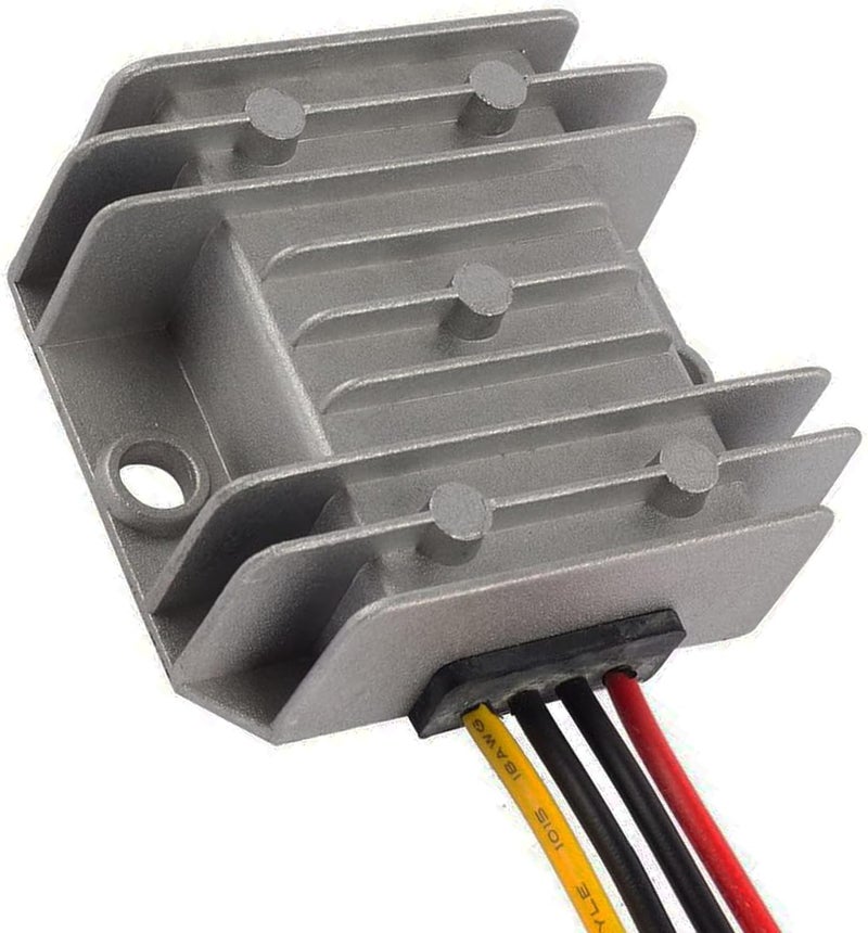 MGGi محول ومنظم جهد من نوع DC/DC لتخفيض الجهد من 12V/24V إلى 5V بقدرة 5A وطاقة 25W، مكون إمداد الطاقة، محول نوع “باك”، مصنوع من الألومنيوم، يُستخدم في عربات الجولف، الرافعات، السيارات. - Image 1