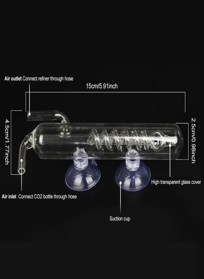 Mrisata Fish Bubbler Glass Spiral High 15x4.5x2.5cm High Transparent Crystal Glass Aquarium Bubble Counter Screw Fish Co2 External Bubble Gauge - Image 5