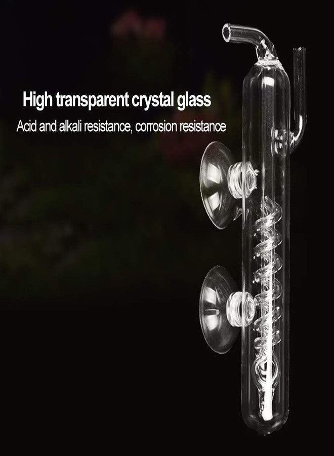 Mrisata Fish Bubbler Glass Spiral High 15x4.5x2.5cm High Transparent Crystal Glass Aquarium Bubble Counter Screw Fish Co2 External Bubble Gauge - Image 2