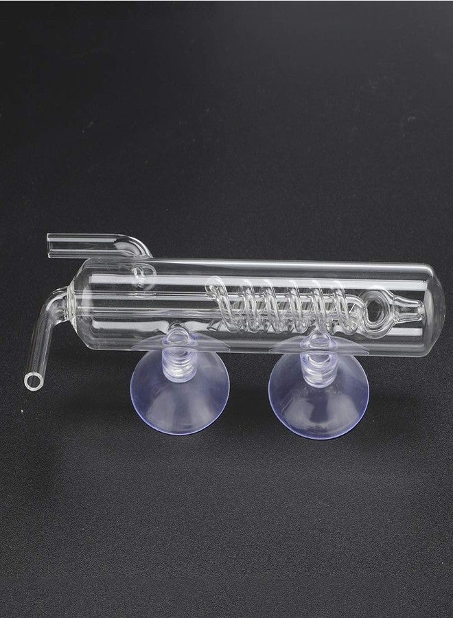 Mrisata Fish Bubbler Glass Spiral High 15x4.5x2.5cm High Transparent Crystal Glass Aquarium Bubble Counter Screw Fish Co2 External Bubble Gauge - Image 3