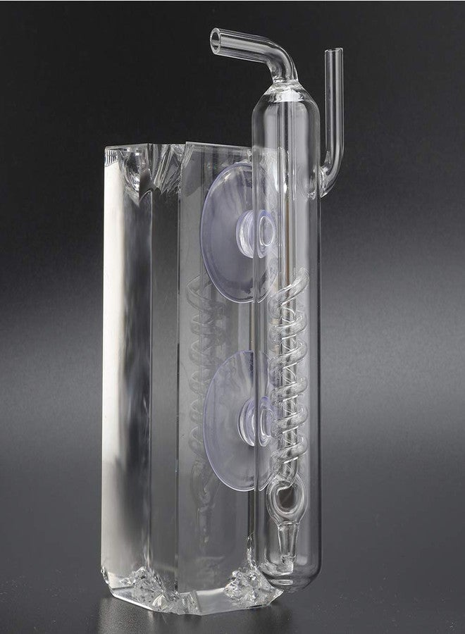 Mrisata Fish Bubbler Glass Spiral High 15x4.5x2.5cm High Transparent Crystal Glass Aquarium Bubble Counter Screw Fish Co2 External Bubble Gauge - Image 4