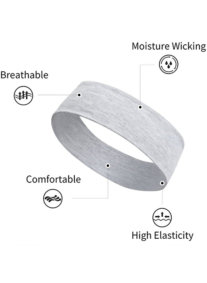 RESONIX Women’s Elastic Non-Slip Sports Headbands – 6-Pack Soft Stretch Hair Bands for Workout, Yoga, Fitness, Running & Daily Wear, Lightweight Sweat-Wicking Hairband for Women (Black/White/Light Grey, 22.5 cm × 5.7 cm) - Image 5