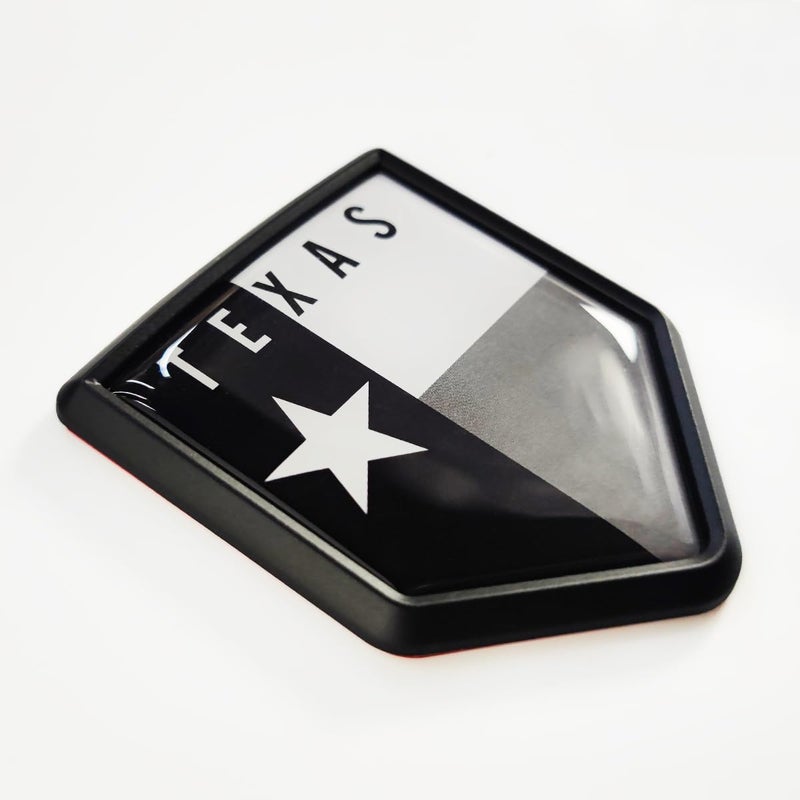 Overdecor Black Texas Flag Decal Stickers Car Emblem Texas Car Accessories Decorations Shield Flag Sticker Decals for Cars Truck Vehicles, 2 Pack - Image 1