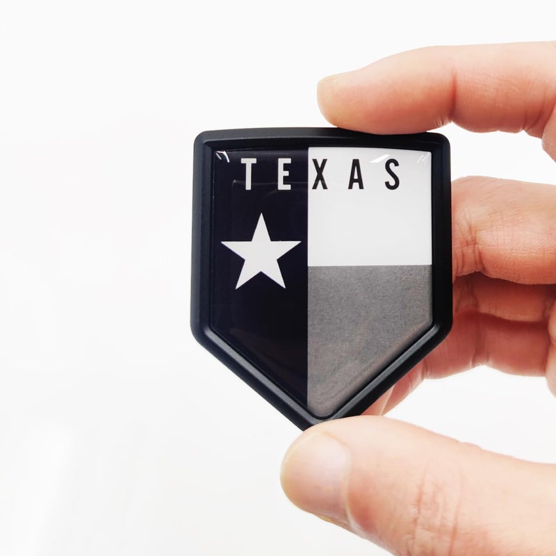 Overdecor Black Texas Flag Decal Stickers Car Emblem Texas Car Accessories Decorations Shield Flag Sticker Decals for Cars Truck Vehicles, 2 Pack - Image 2