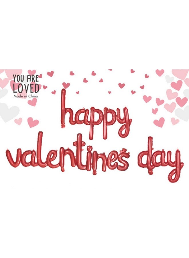 Dzrige Happy Valentines Day Balloon Banner Valentines Day Foil Balloons Red Happy Valentines Day Letters Balloons Kit for Valentines Day Wedding Anniversary Engagement Party Home Decoration - Image 2