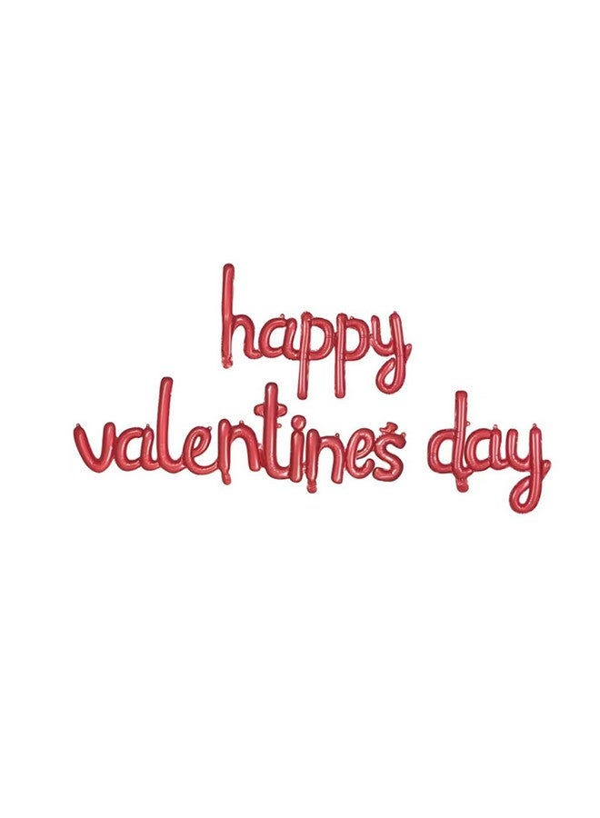Dzrige Happy Valentines Day Balloon Banner Valentines Day Foil Balloons Red Happy Valentines Day Letters Balloons Kit for Valentines Day Wedding Anniversary Engagement Party Home Decoration - Image 1